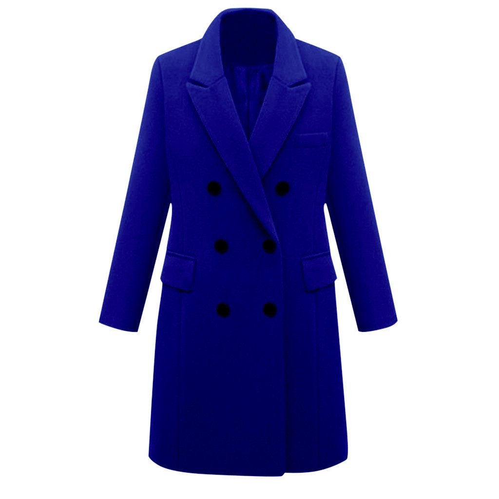 Autumn and winter long size woolen women's coat Amazon double-breasted woolen coat