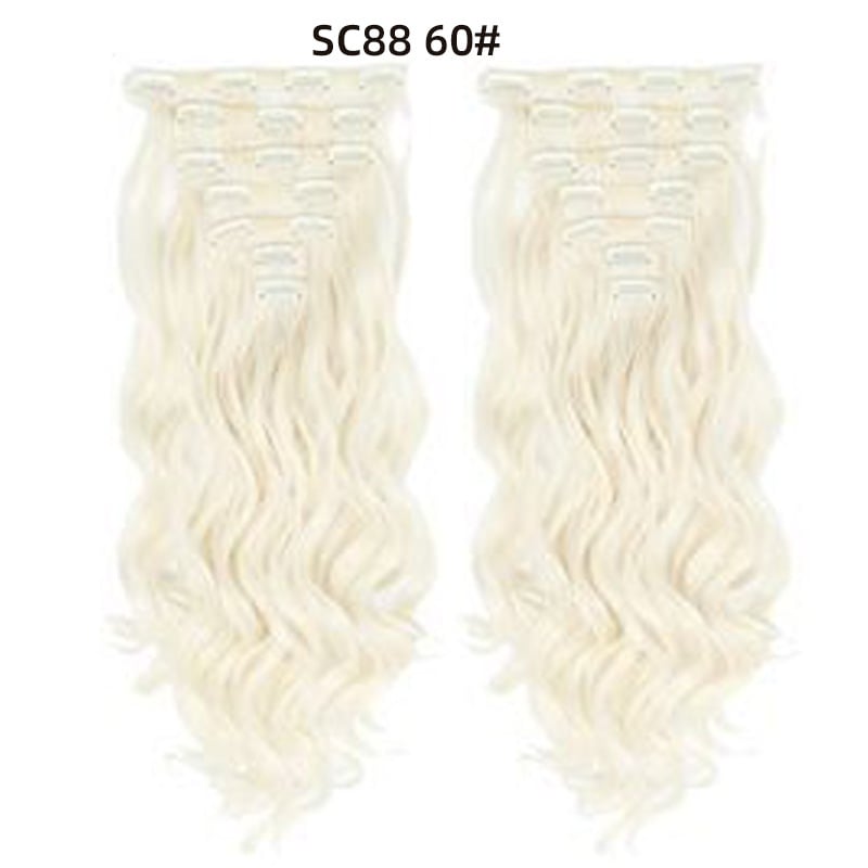 Seven Piece Wig Piece 16 Card Women Chemical Fibre High Temperature Silk Wig Long Curly Hair
