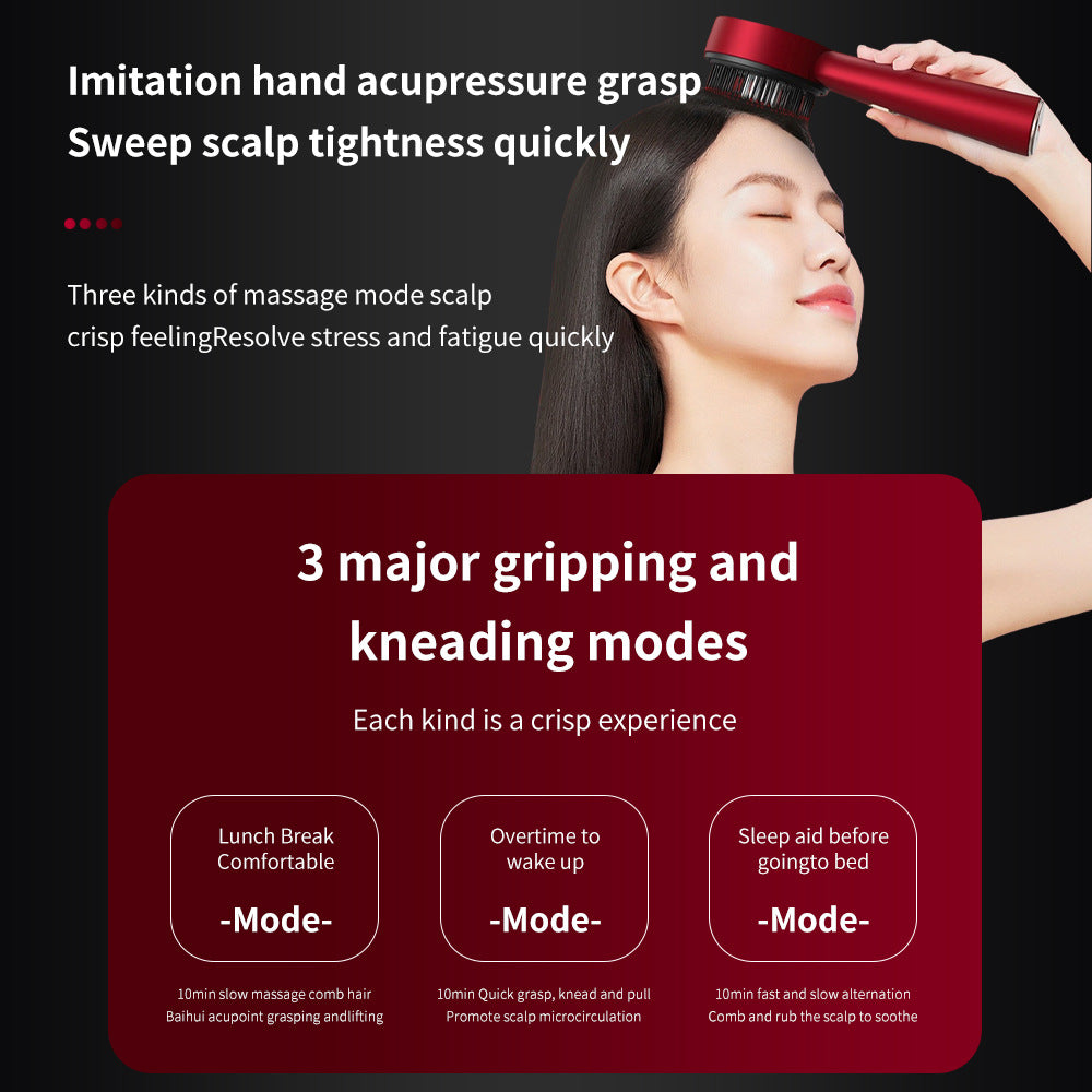 Scalp medicine applicator electric massage comb hair care comb liquid hair growth instrument red hair care comb kneading massager