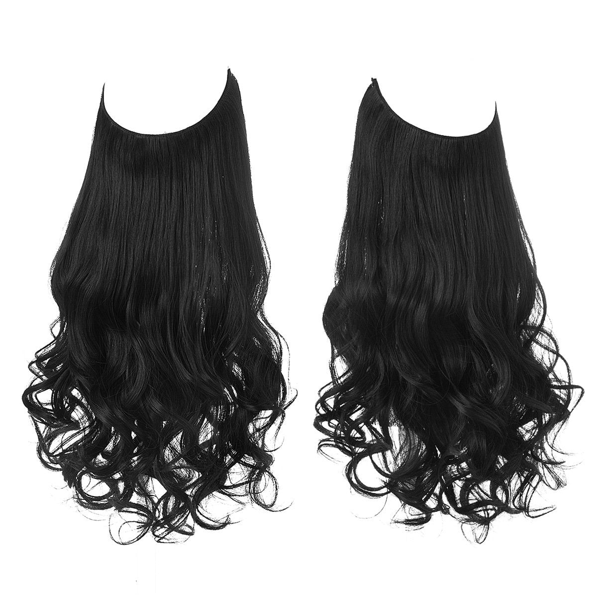 European and American wig one-piece hair quantity multiple U-shaped hair extension female fishing line wig invisible natural long curly hair