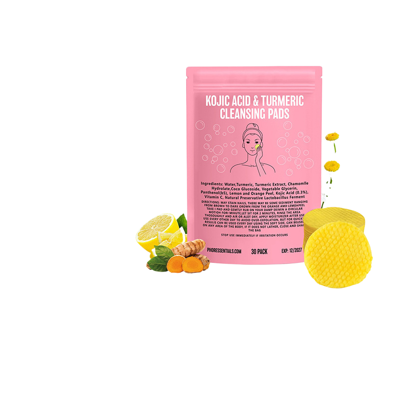 Kojic Acid Gently Cleans Pore Daily Skin Care Moisturizing Not Tight Brightening Face Turmeric Cleansing Pad