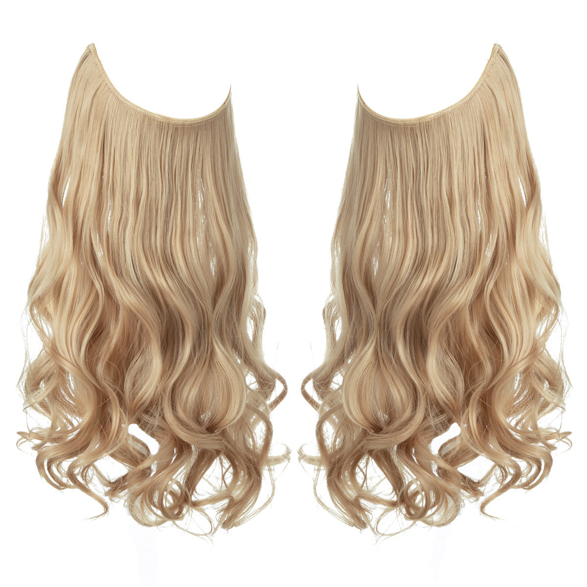 European and American wig one-piece hair quantity multiple U-shaped hair extension female fishing line wig invisible natural long curly hair