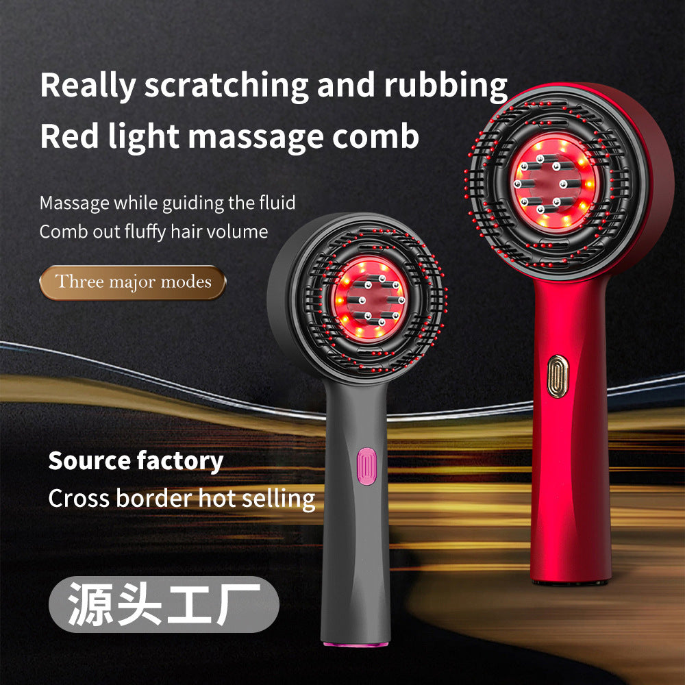 Scalp medicine applicator electric massage comb hair care comb liquid hair growth instrument red hair care comb kneading massager