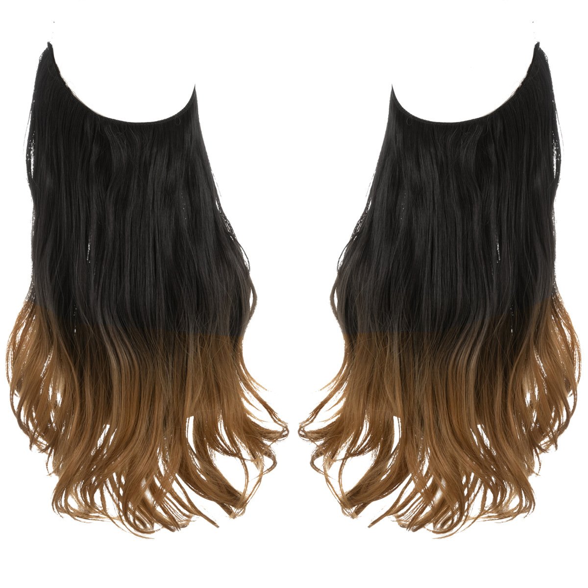 European and American wig one-piece hair quantity multiple U-shaped hair extension female fishing line wig invisible natural long curly hair